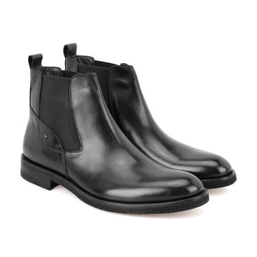  Pravin Siyah Erkek Lastikli Deri Chelsea Bot