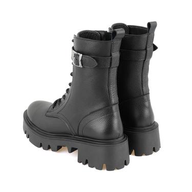  Kadın Siyah Fermuarlı Deri Bot
