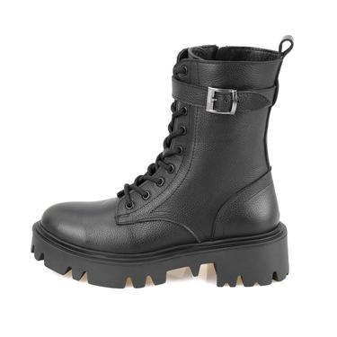  Kadın Siyah Fermuarlı Deri Bot