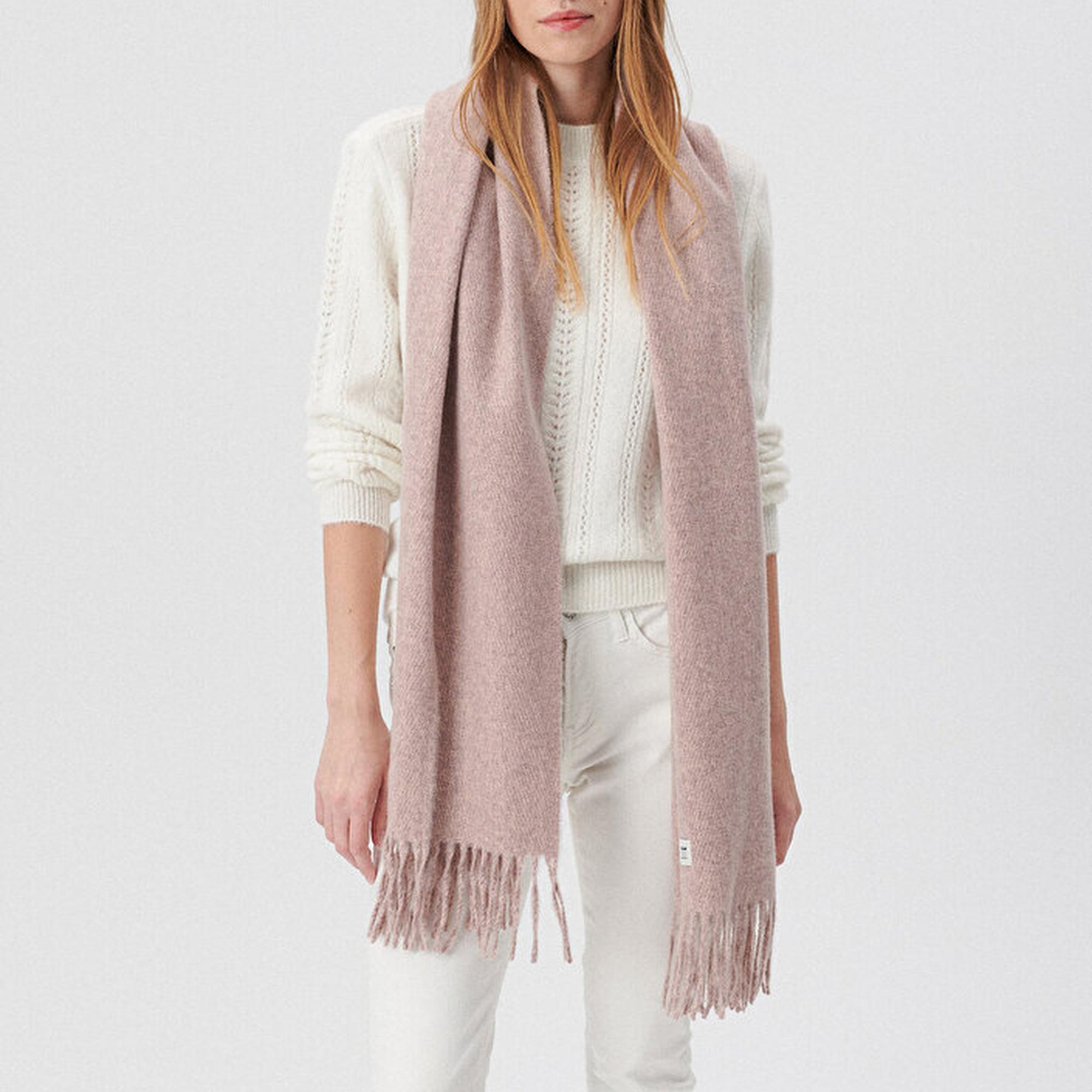 Mavi Püsküllü Pembe Atkı 198940-34526