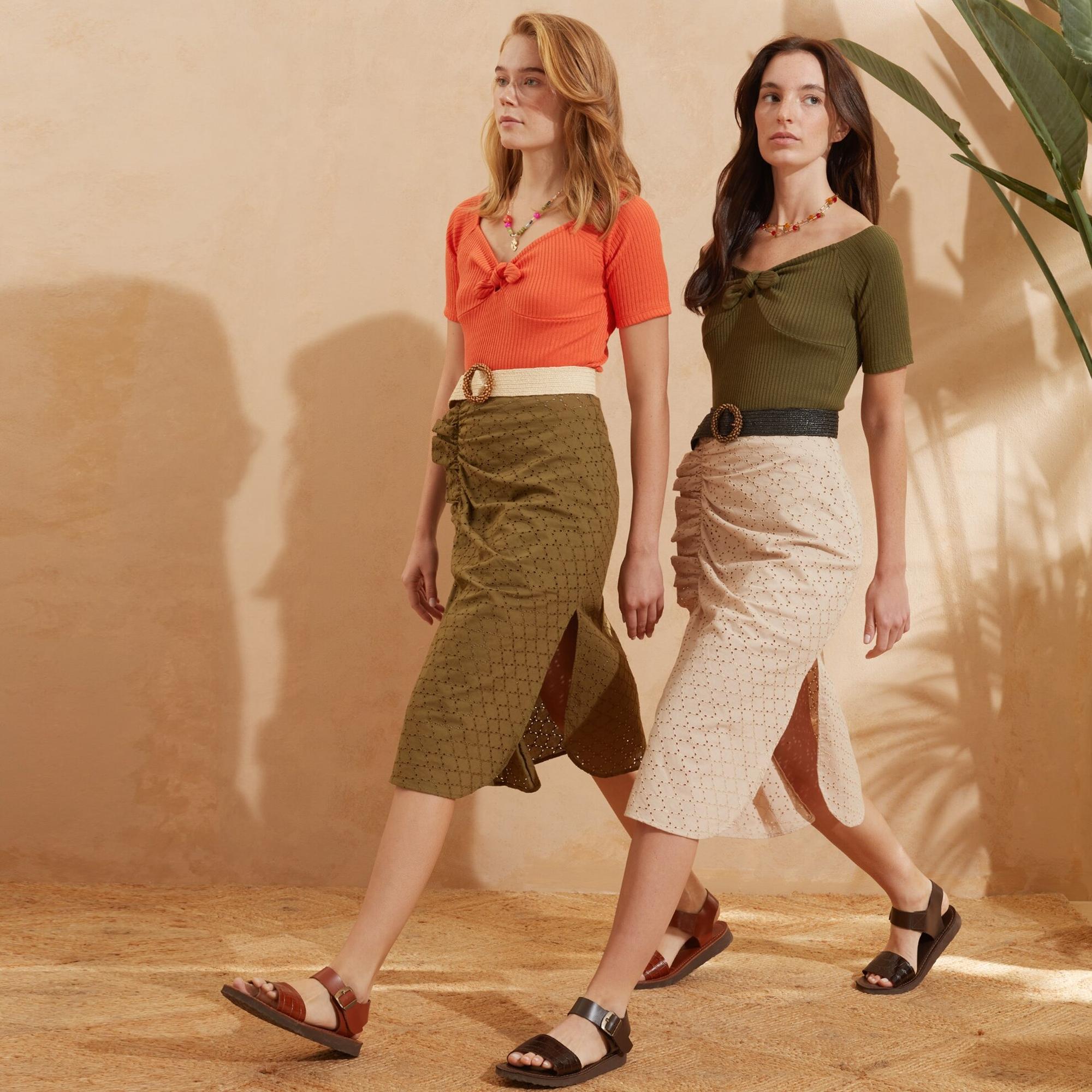 Kroko Desen Deri Sandalet