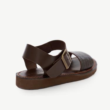  Kroko Desen Deri Sandalet