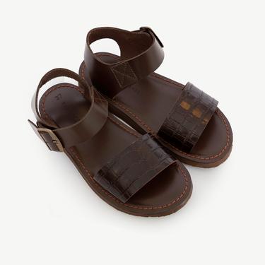  Kroko Desen Deri Sandalet