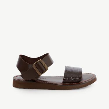  Kroko Desen Deri Sandalet