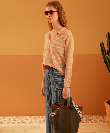  Yaka Detaylı İnce Triko