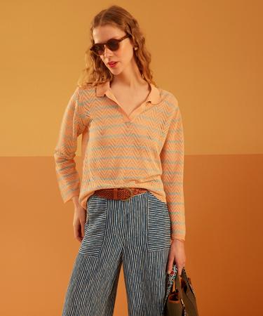  Yaka Detaylı İnce Triko