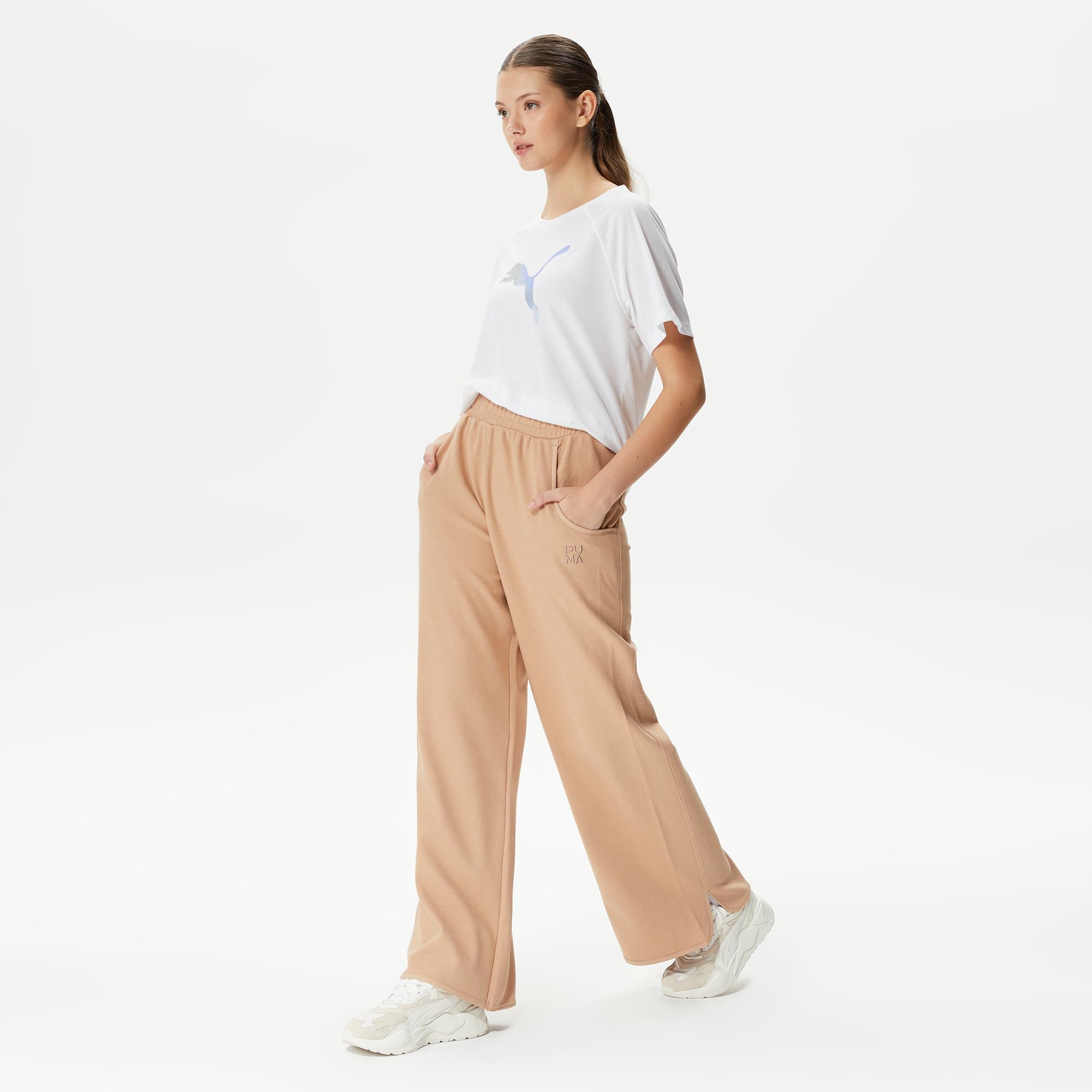 Puma Infuse Wide Leg Kadın Bej Eşofman Altı