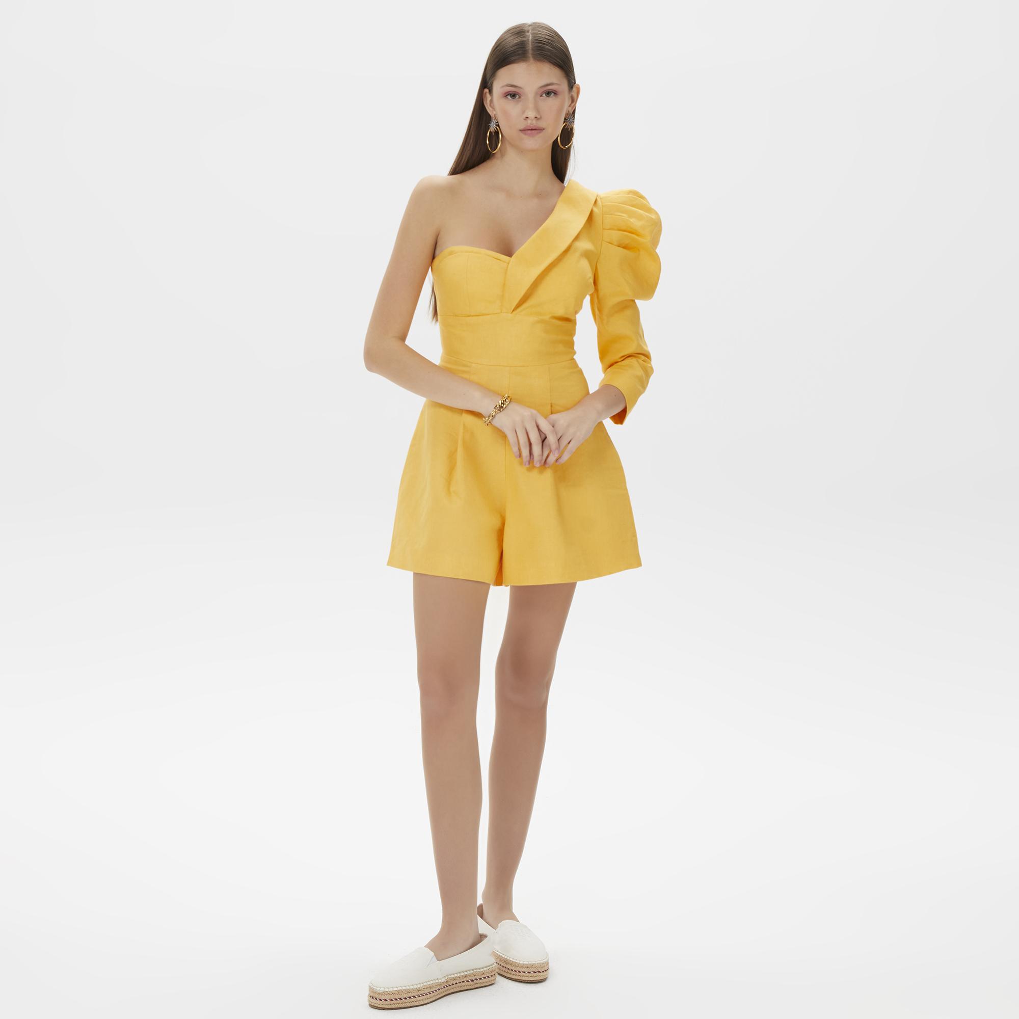 Dahlia Bianca Barbara Kadın Sarı Tulum