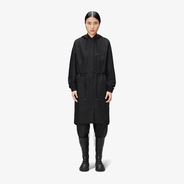  Rains String Parka Kadın Siyah Yağmurluk