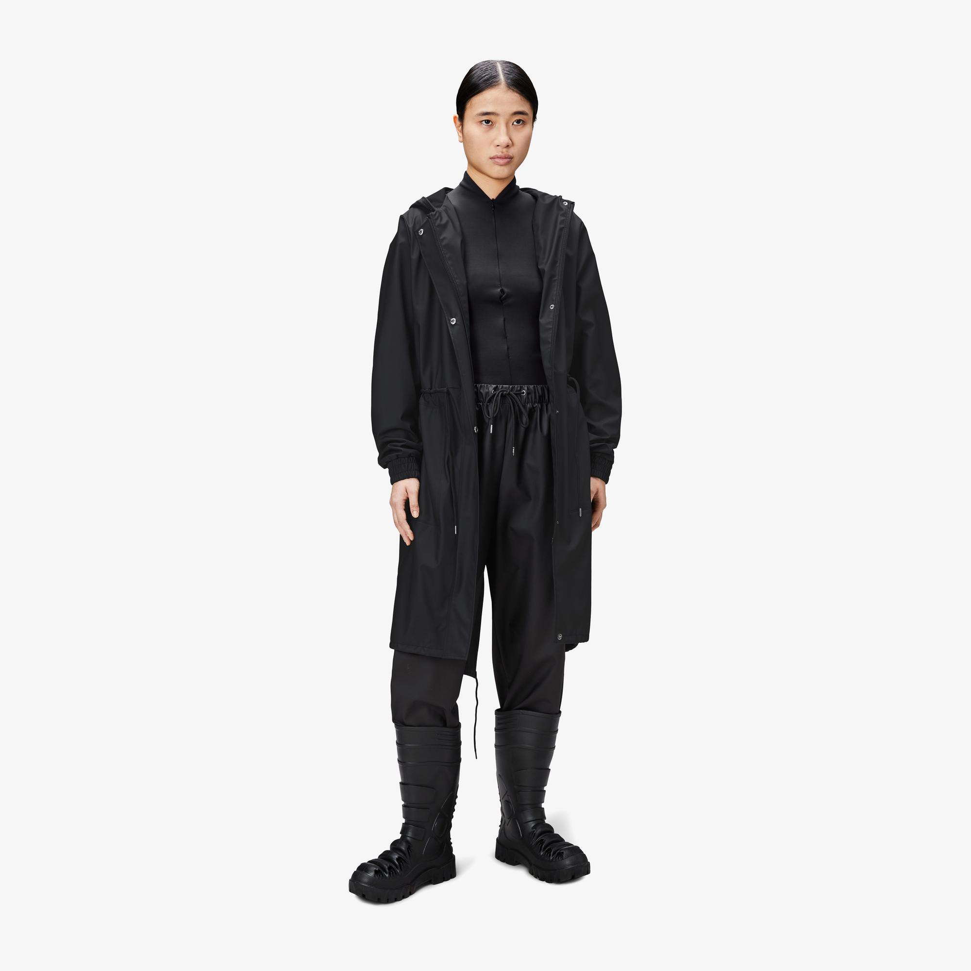 Rains String Parka Kadın Siyah Yağmurluk