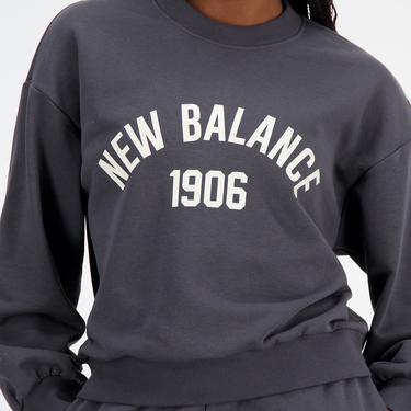  New Balance Essentials Varsity Fleece Kadın Gri Sweatshirt