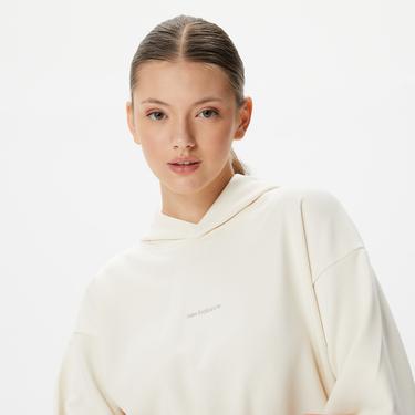  New Balance Athletics Linear Kadın Bej Hoodie