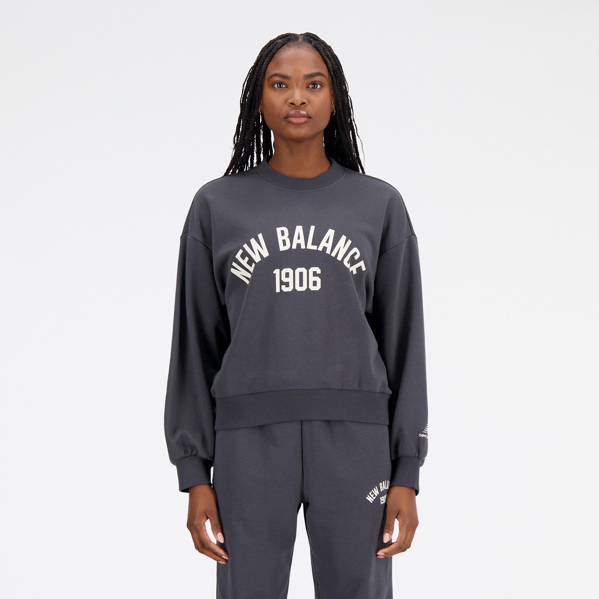 New Balance Essentials Varsity Fleece Kadın Gri Sweatshirt