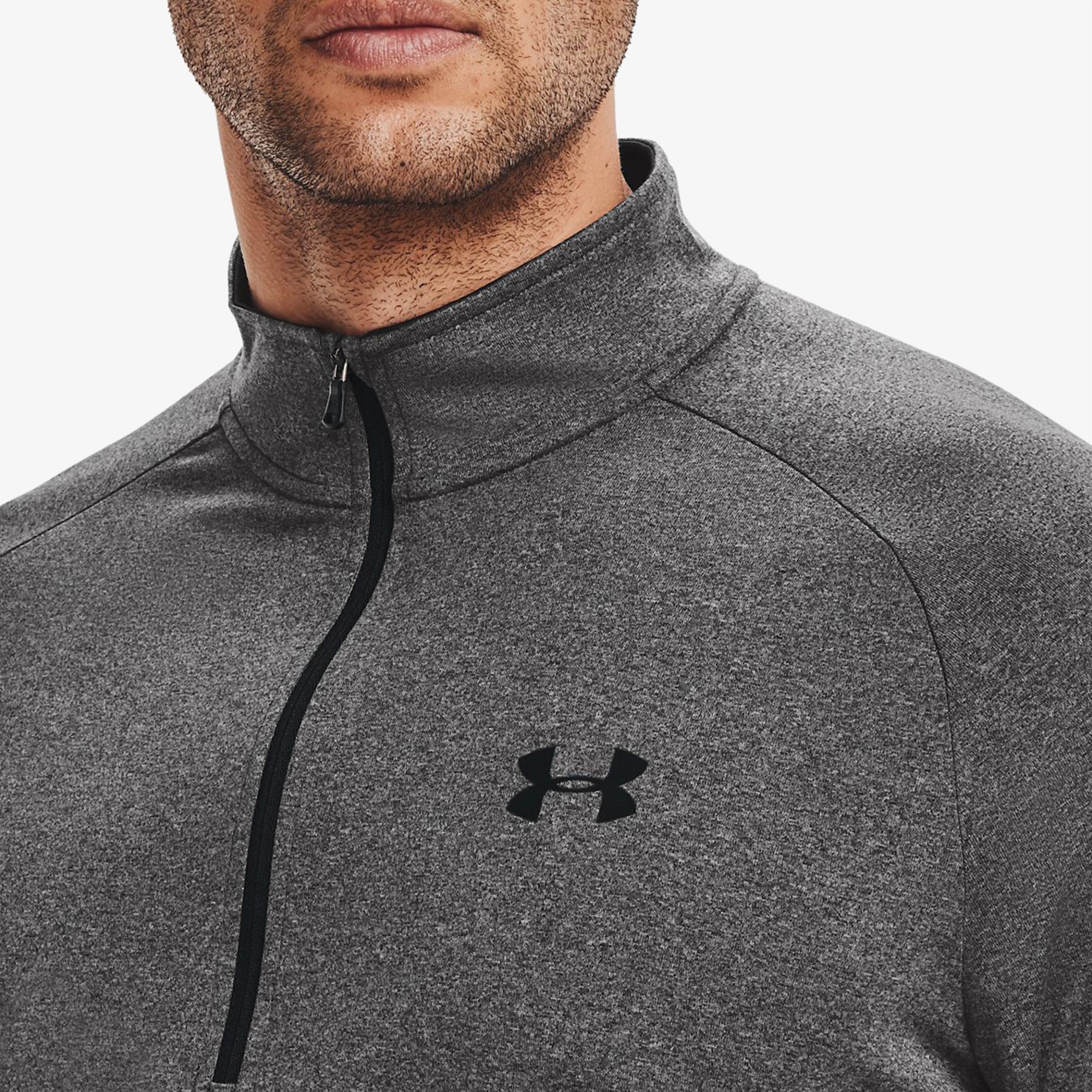 Under Armour Tech 1/2 Fermuarlı Erkek Gri Uzun Kollu T-Shirt