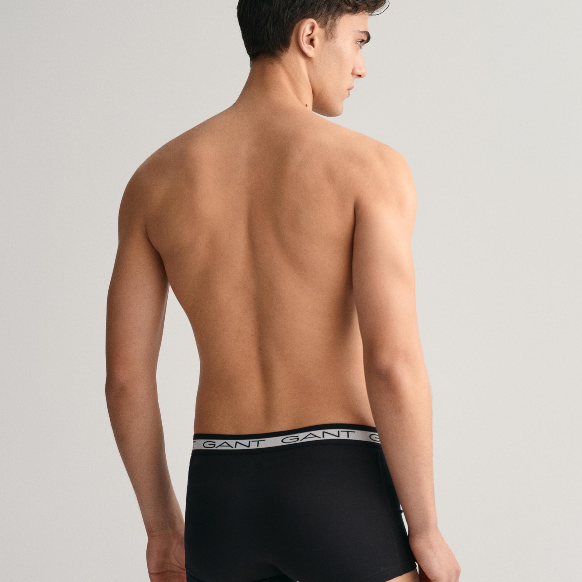 GANT Erkek Siyah Slim Fit Logolu 3'lü Boxer