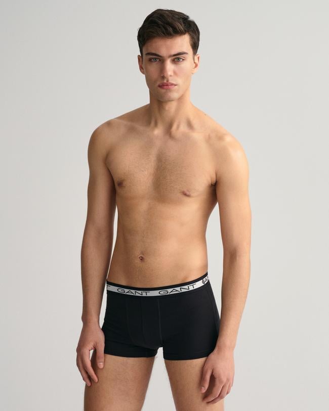  GANT Erkek Siyah Slim Fit Logolu 3'lü Boxer
