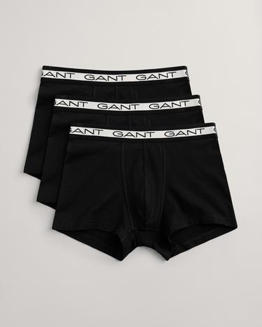  GANT Erkek Siyah Slim Fit Logolu 3'lü Boxer