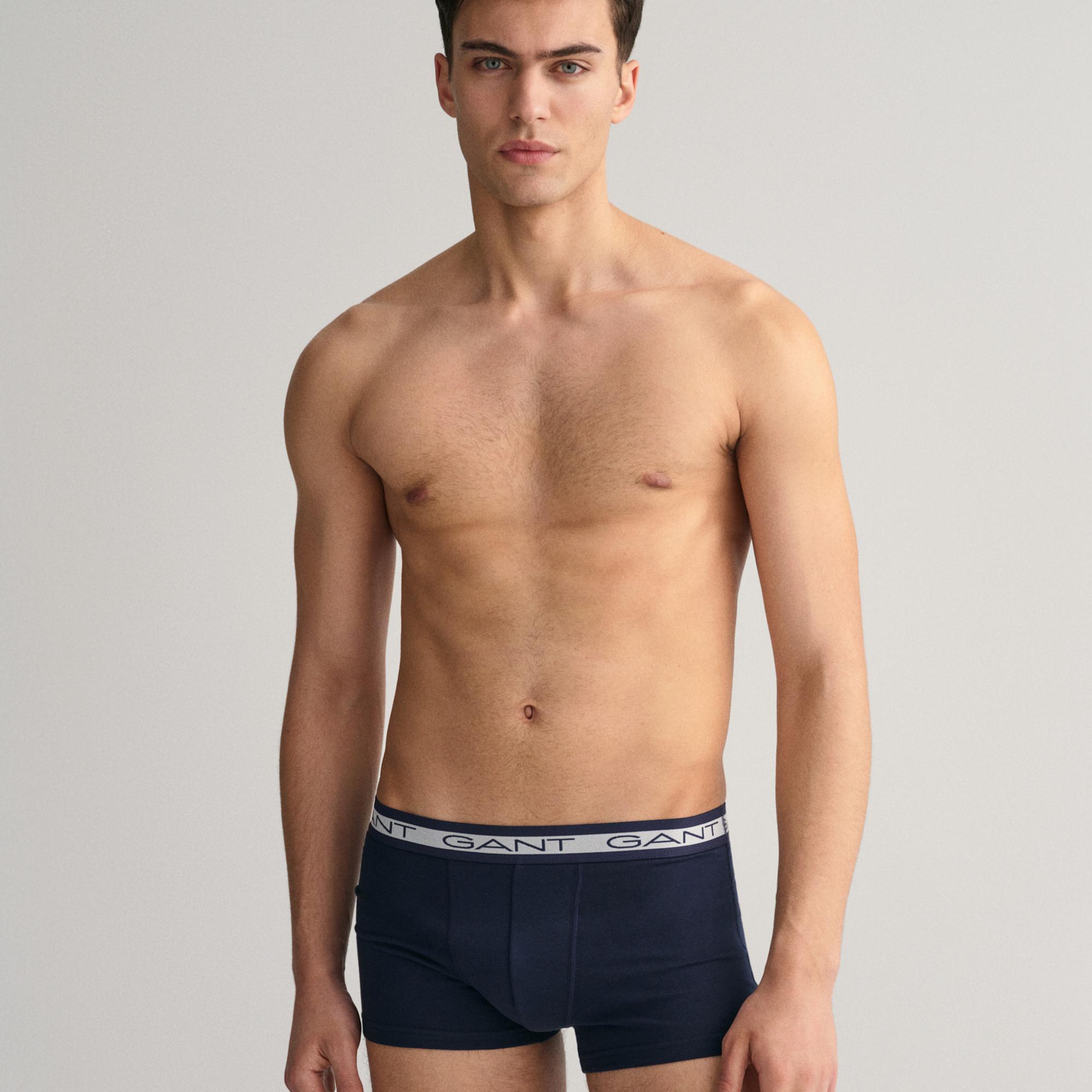 GANT Erkek Lacivert Slim Fit Logolu 3'lü  Boxer