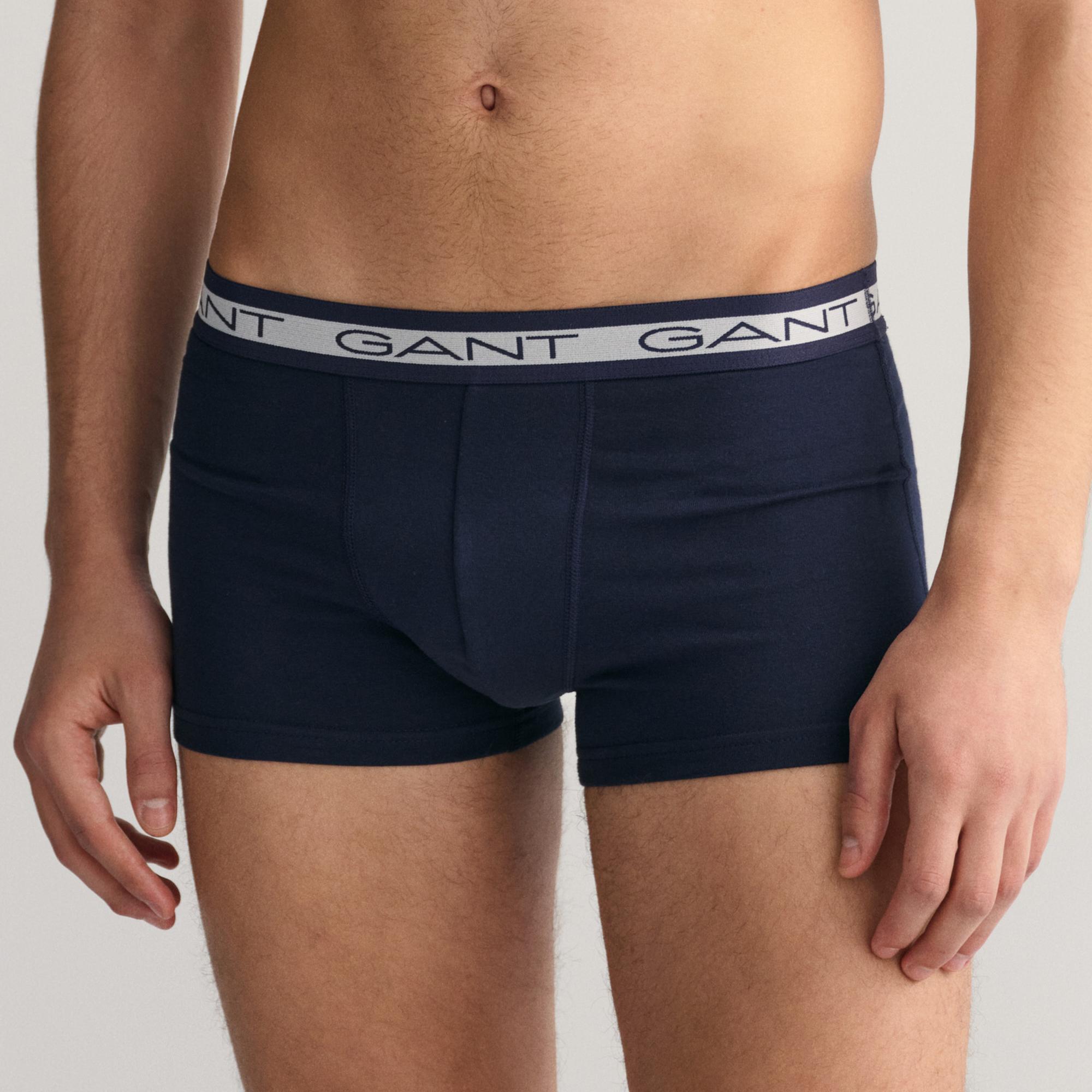 GANT Erkek Lacivert Slim Fit Logolu 3'lü  Boxer