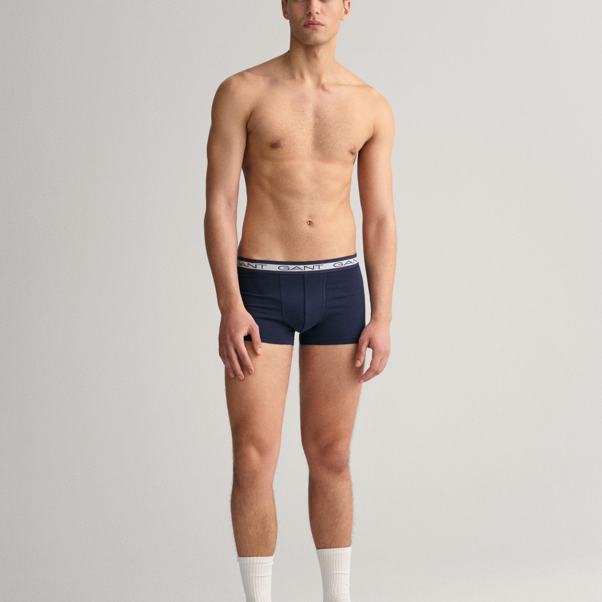 GANT Erkek Lacivert Slim Fit Logolu 3'lü  Boxer