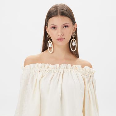  Dahlia Bianca Lilya Kadın Beyaz Bluz