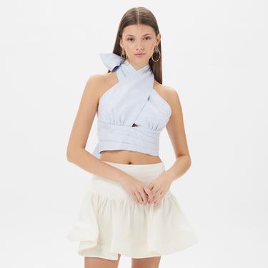  Dahlia Bianca Janet Kadın Mavi Bluz