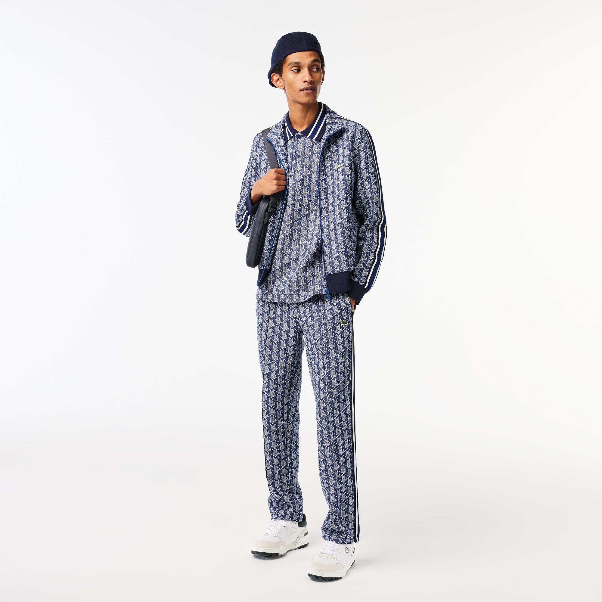 Erkek Classic Fit Monogram Lacivert Polo