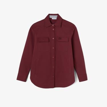  Kadın Relaxed Fit Uzun Kollu Kırmızı Gömlek