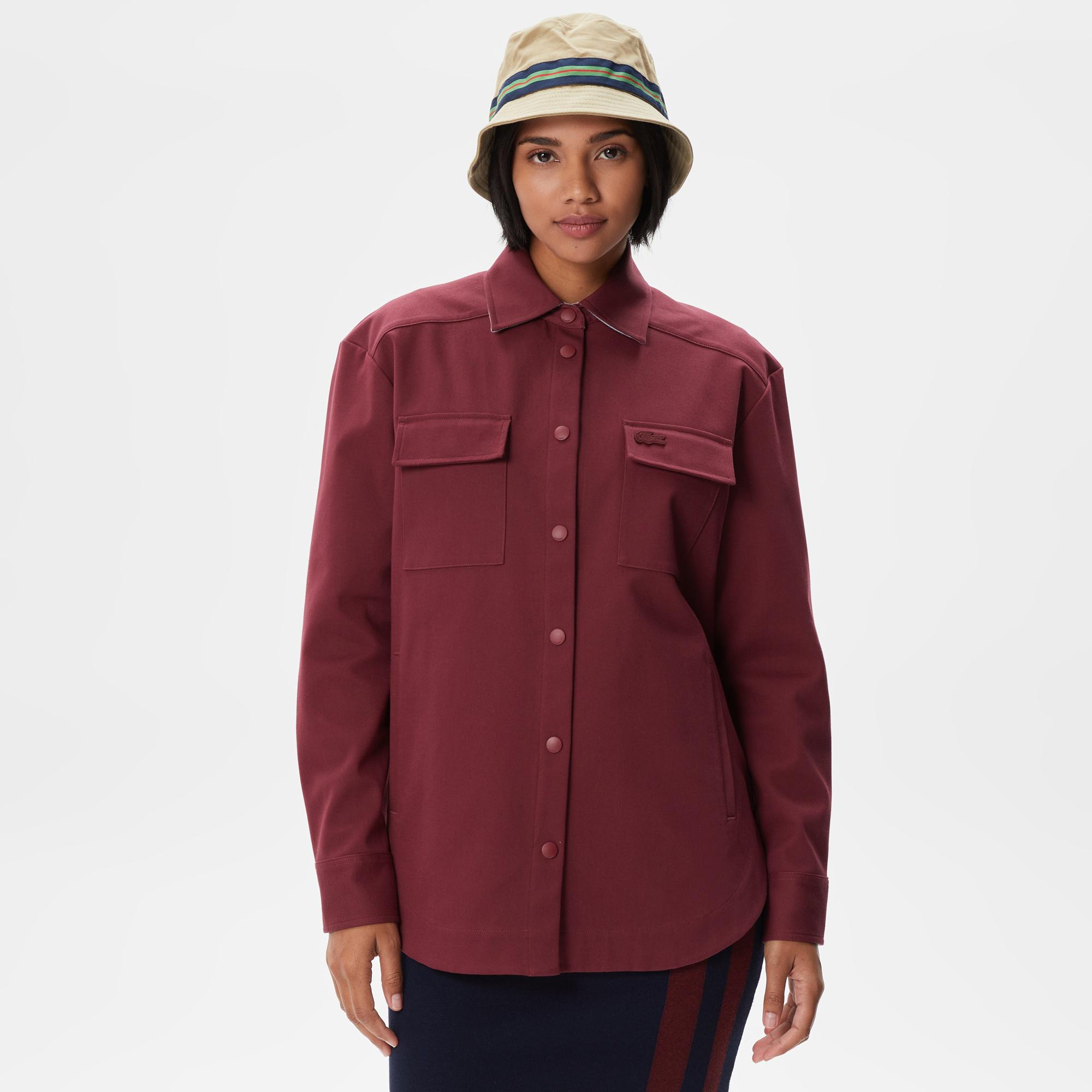 Kadın Relaxed Fit Uzun Kollu Kırmızı Gömlek