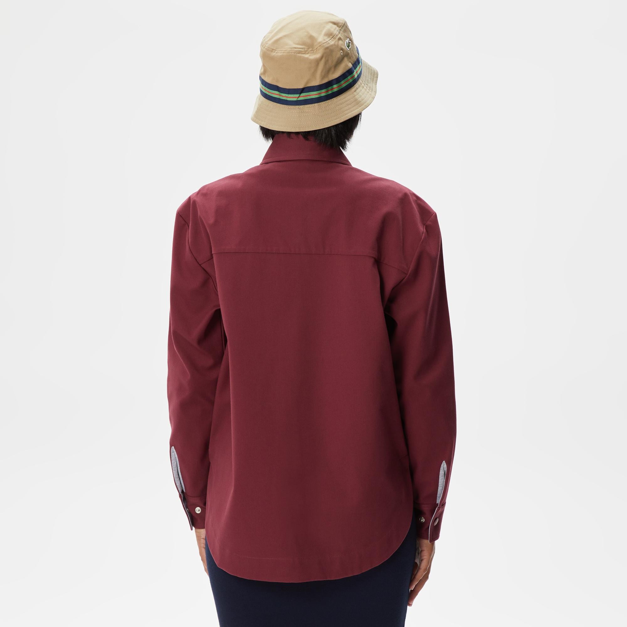 Kadın Relaxed Fit Uzun Kollu Kırmızı Gömlek