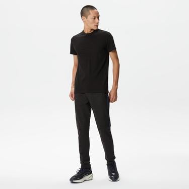  Erkek Slim Fit Renk Bloklu Siyah Eşofman Altı