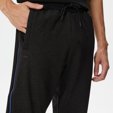  Erkek Slim Fit Renk Bloklu Siyah Eşofman Altı