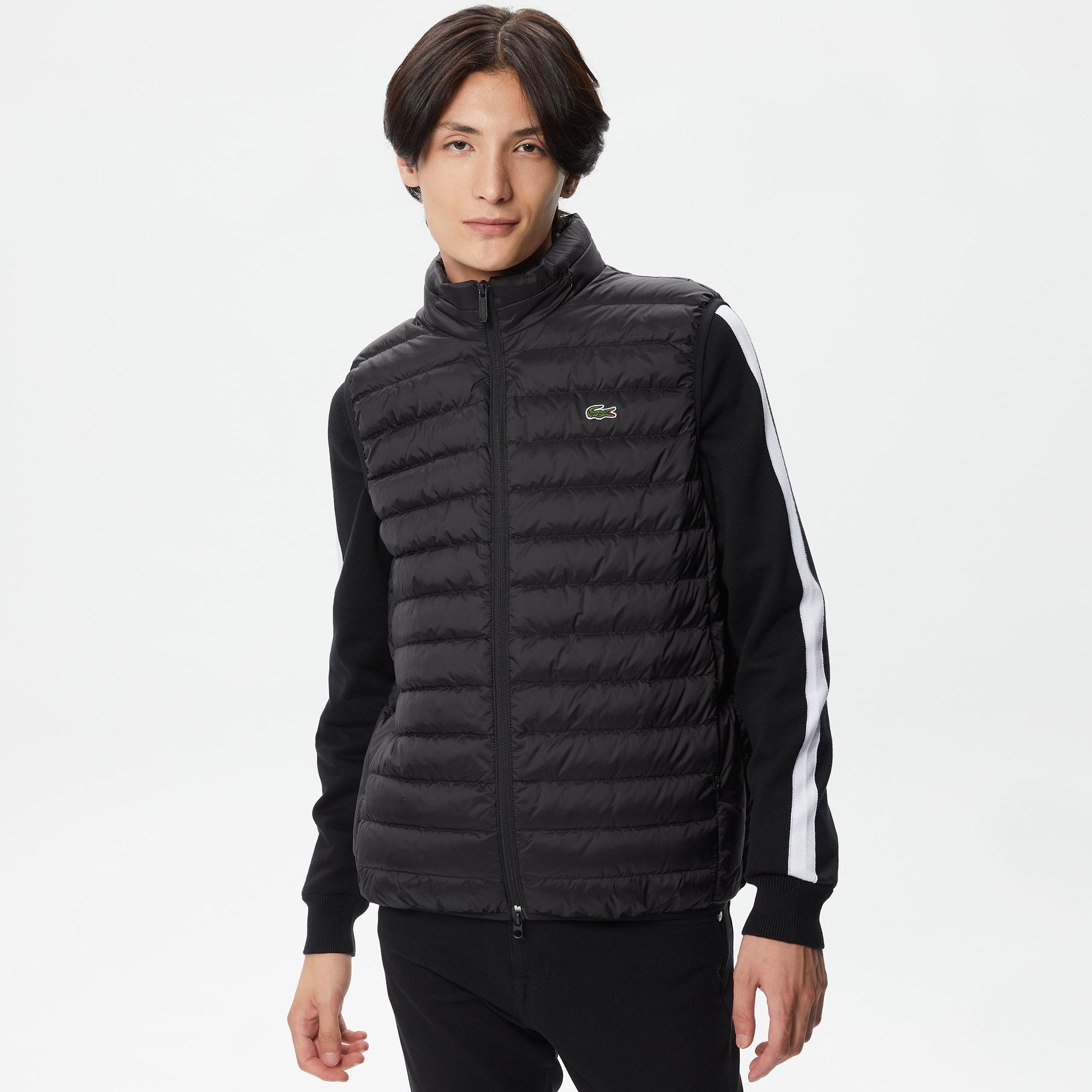 Erkek Dik Yaka Kapitone Siyah Mont