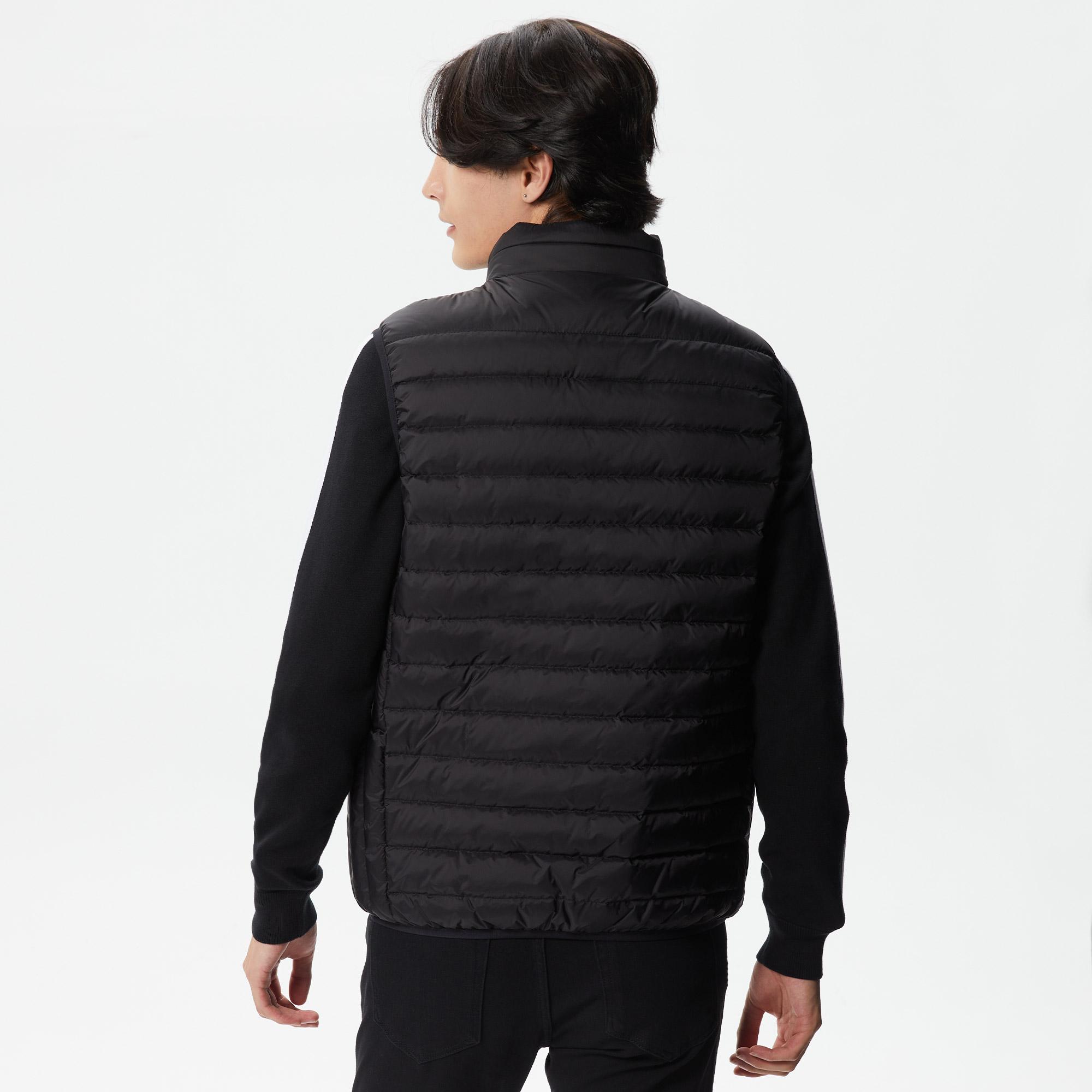 Erkek Dik Yaka Kapitone Siyah Mont