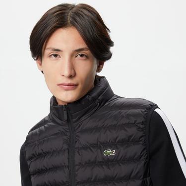  Erkek Dik Yaka Kapitone Siyah Mont