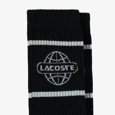  Lacoste Unisex Baskılı Siyah Çorap