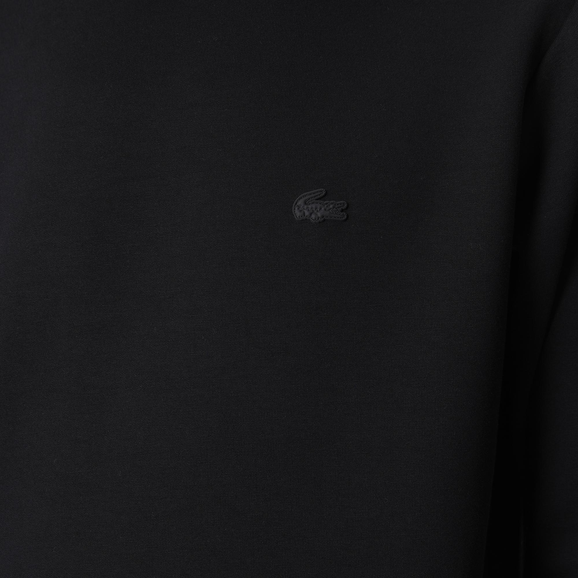 Erkek Slim Fit Kapüşonlu Siyah Sweatshirt