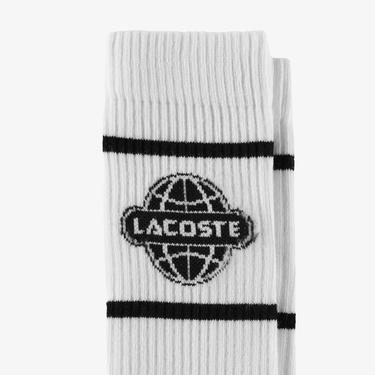  Lacoste Unisex Baskılı Beyaz Çorap