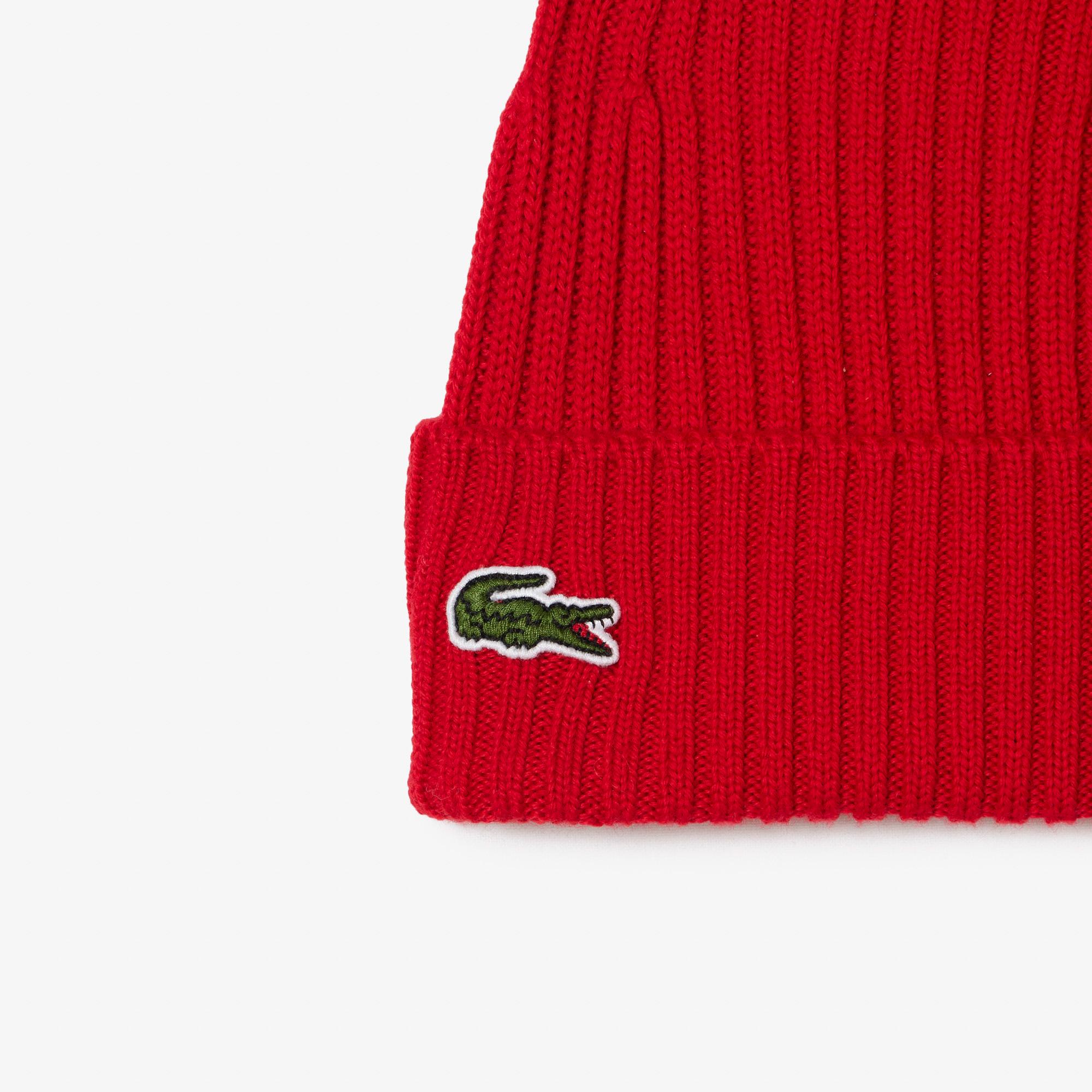 Lacoste Unisex Yün Kırmızı Bere