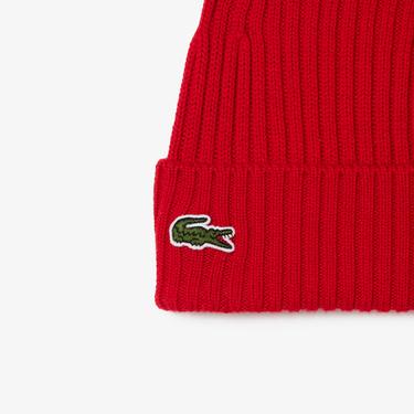  Lacoste Unisex Yün Kırmızı Bere