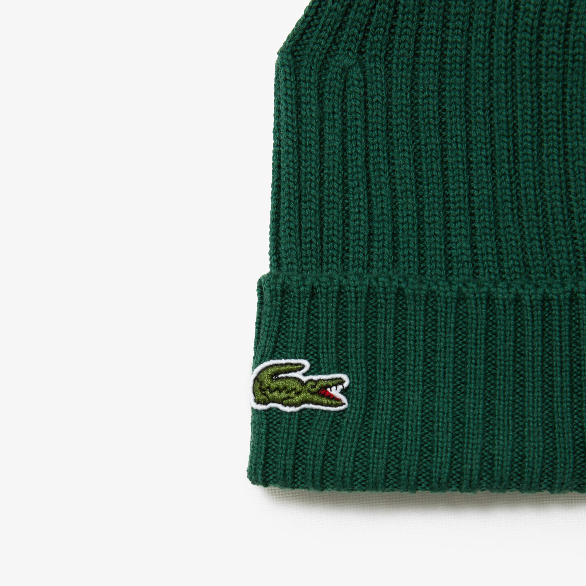 Lacoste Unisex Yün Koyu Yeşil Bere