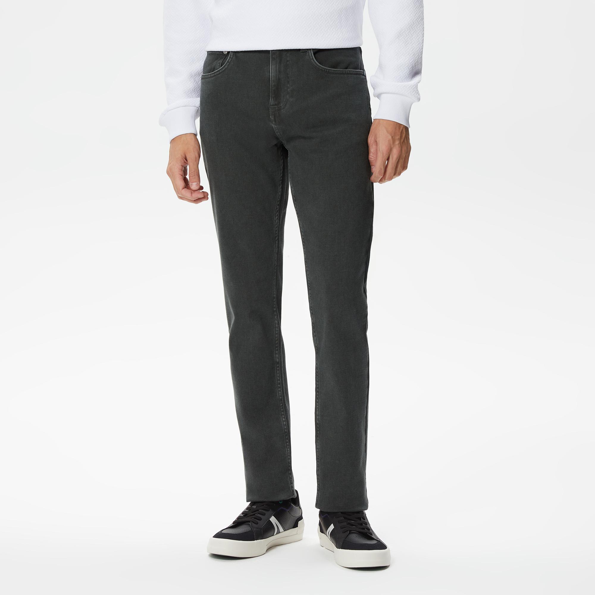 Erkek Slim Fit Denim Yeşil Pantolon