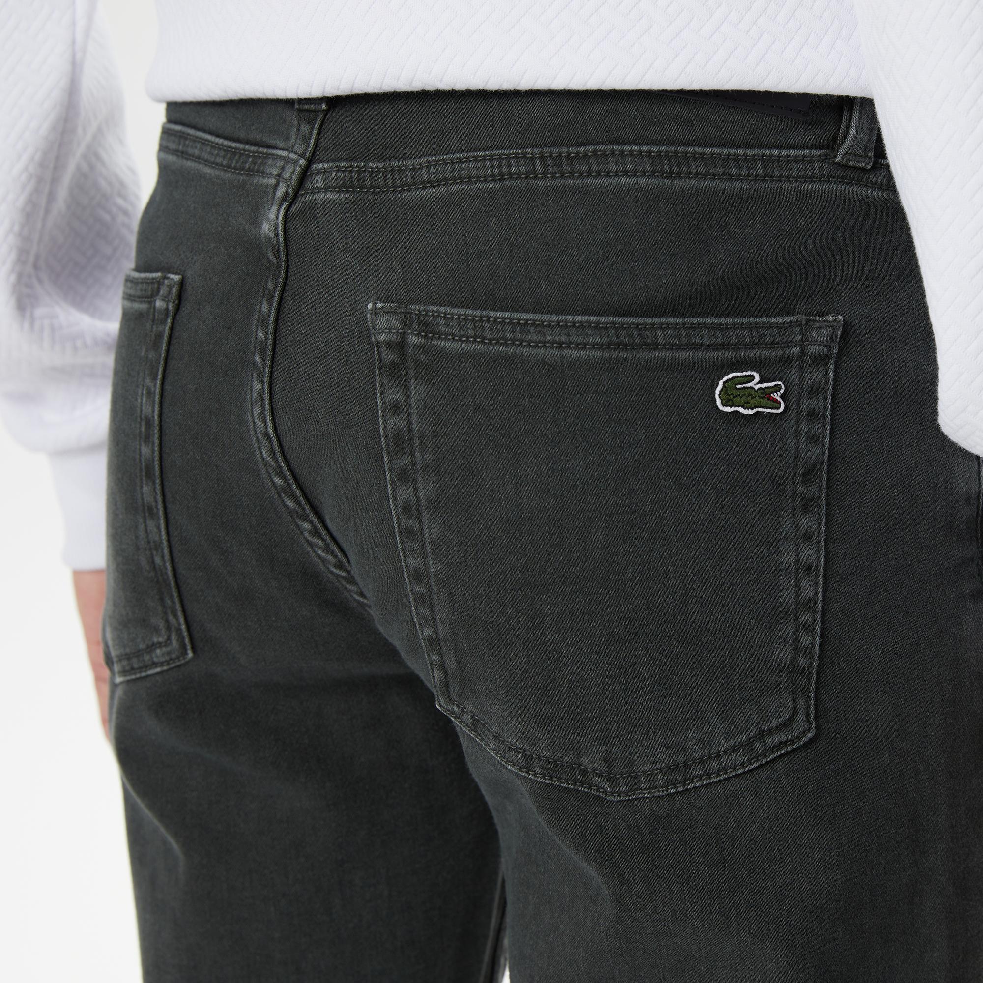 Erkek Slim Fit Denim Yeşil Pantolon