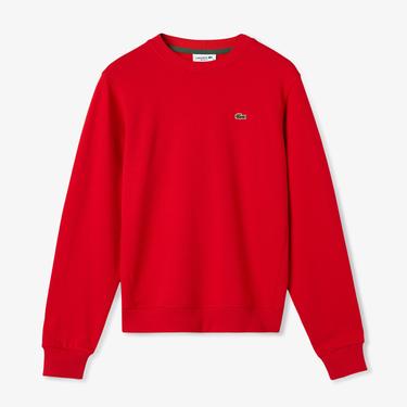  Lacoste Kadın Regular Fit Bisiklet Yaka Kırmızı Sweatshirt