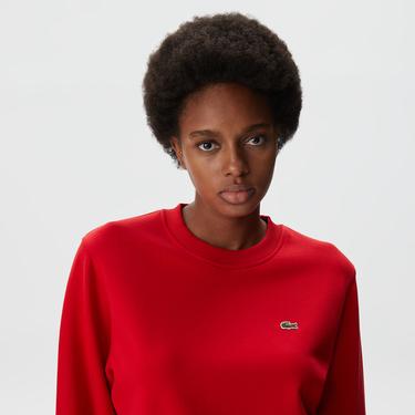  Lacoste Kadın Regular Fit Bisiklet Yaka Kırmızı Sweatshirt