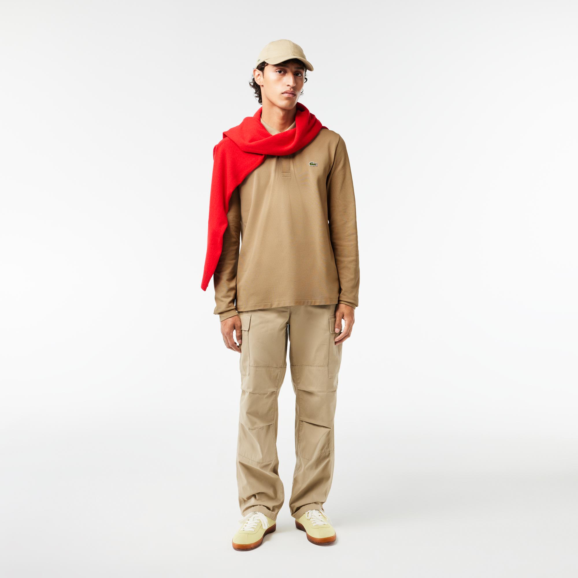 Erkek Classic Fit Uzun Kollu L.12.12 Kahverengi Polo