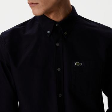  Lacoste Erkek Regular Fit Düğmeli Yaka Lacivert Gömlek