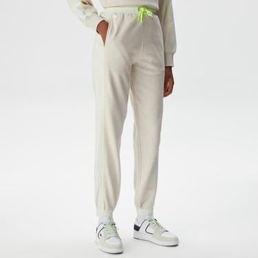  Kadın Jogger Desenli Beyaz Eşofman Altı