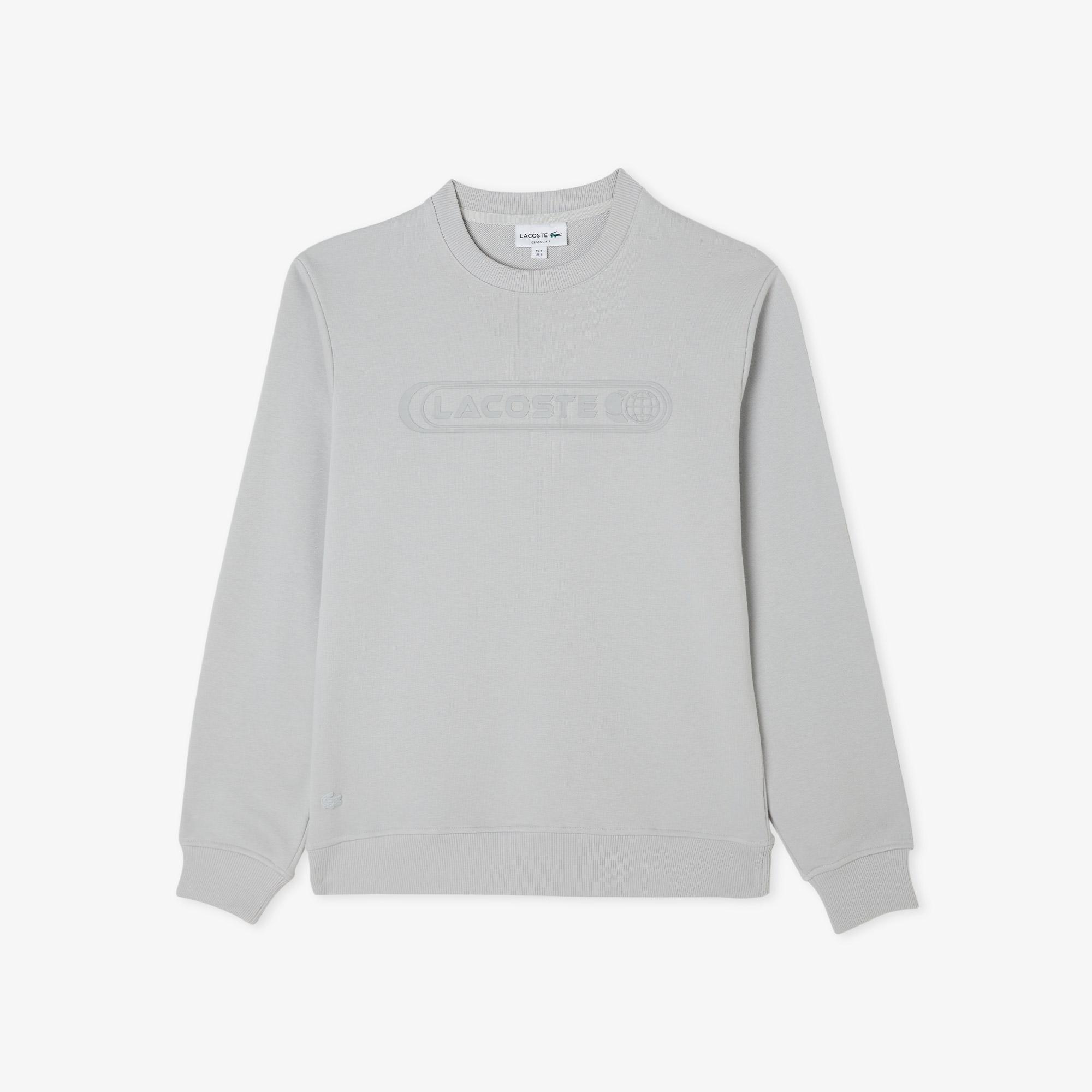 Lacoste Erkek Relaxed Fit Bisiklet Yaka Baskılı Gri Sweatshirt
