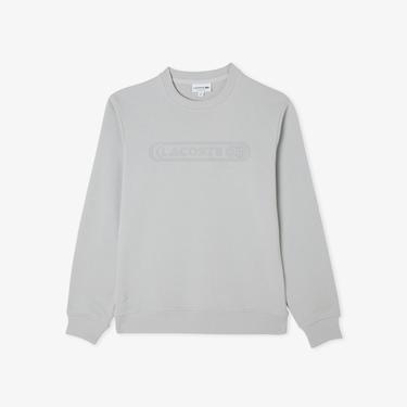  Lacoste Erkek Relaxed Fit Bisiklet Yaka Baskılı Gri Sweatshirt
